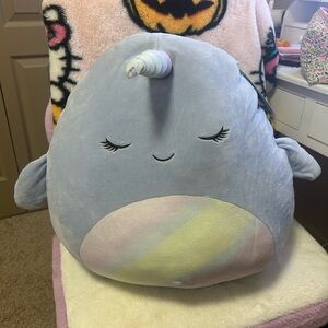 Squishmallows Gray Narwhal Plush